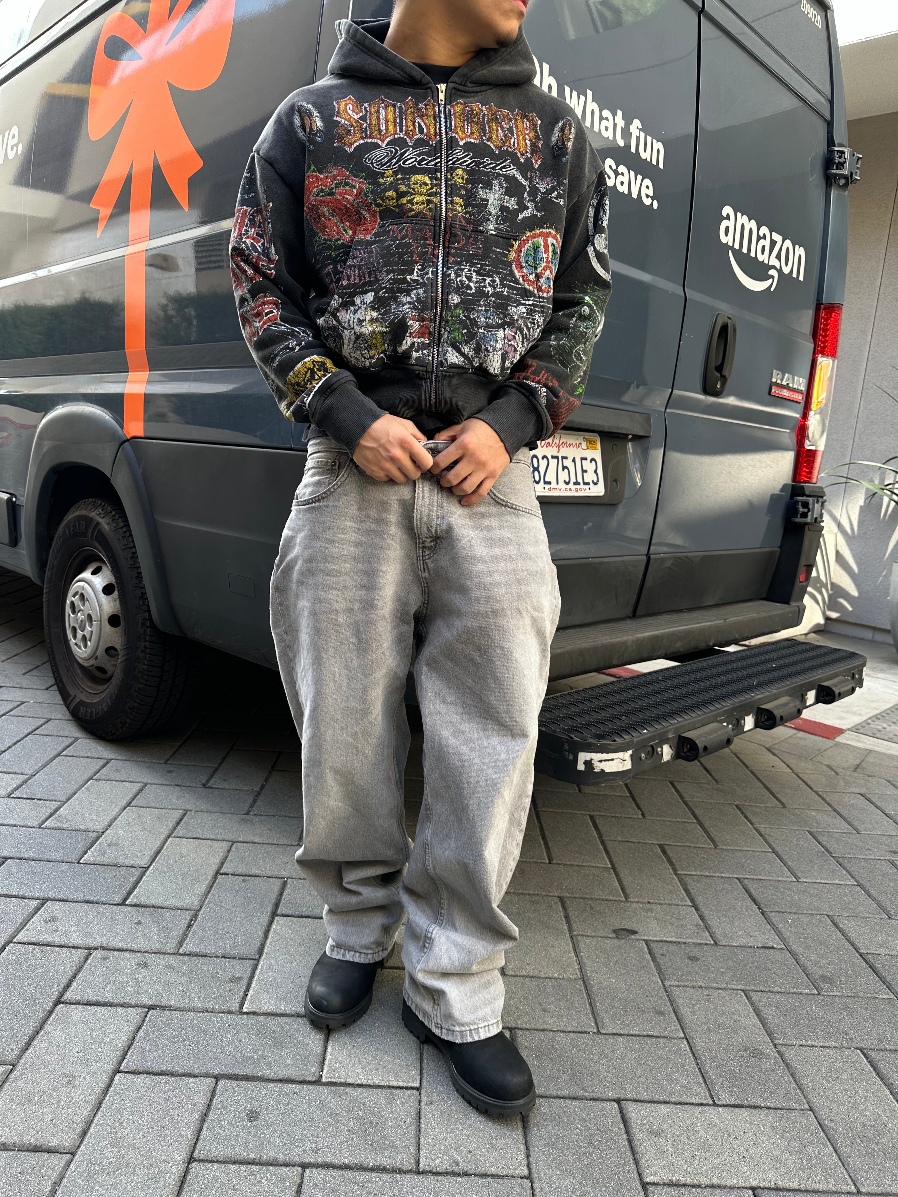 PAIN MADE US ZIP-UP [WASHED BLACK]